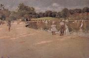 William Merritt Chase The boat in the park painting